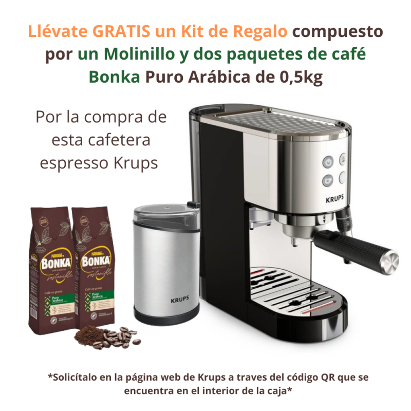 Cafetera KRUPS Pump Espresso Virtuoso+ XP444C10 15bar 1350W