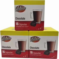 Chocolate Kfetea 3 cajas de 16 capsulas compatibles Dolce Gusto