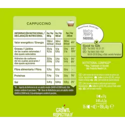 Valor energetico Cappuccino en cápsulas 8 bebidas. Dolce Gusto, esta bebida utiliza 2 cápsulas.