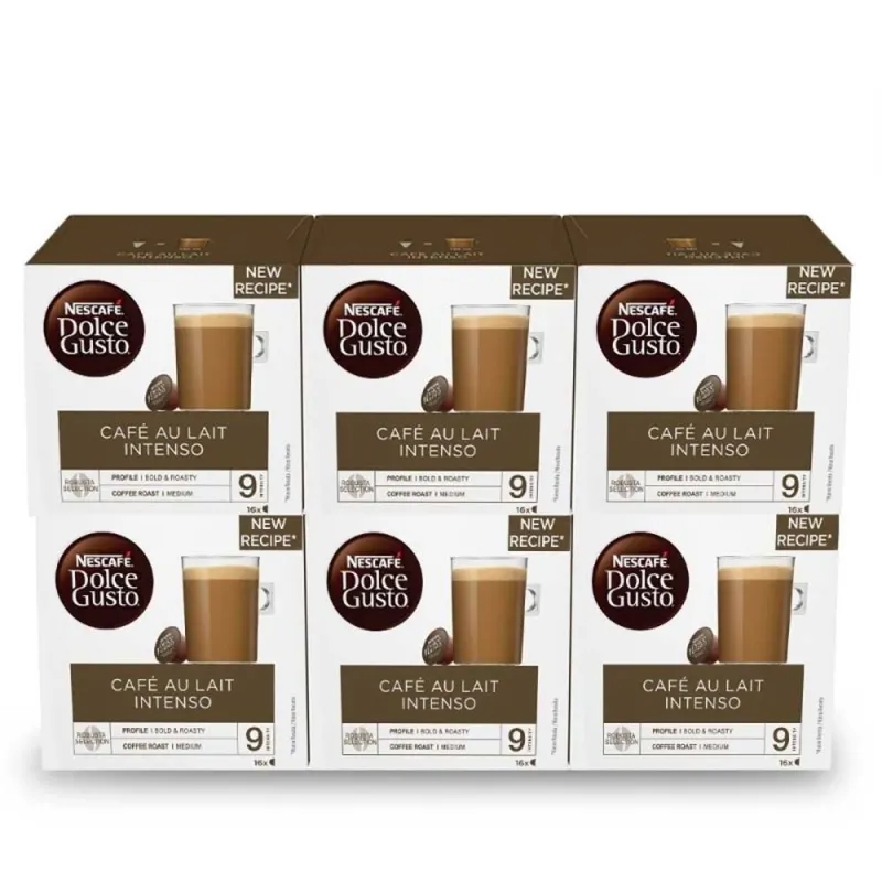 Café con Leche Intenso 6 cajas de 16 cápsulas Dolce Gusto Nescafé