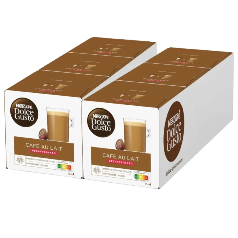 DOLCE GUSTO Descafeinado Café con Leche Pack 96 cápsULAS