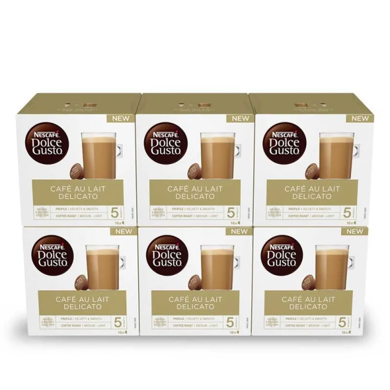 Cafe au lait delicato 6 Cajas de 16 cápsulas