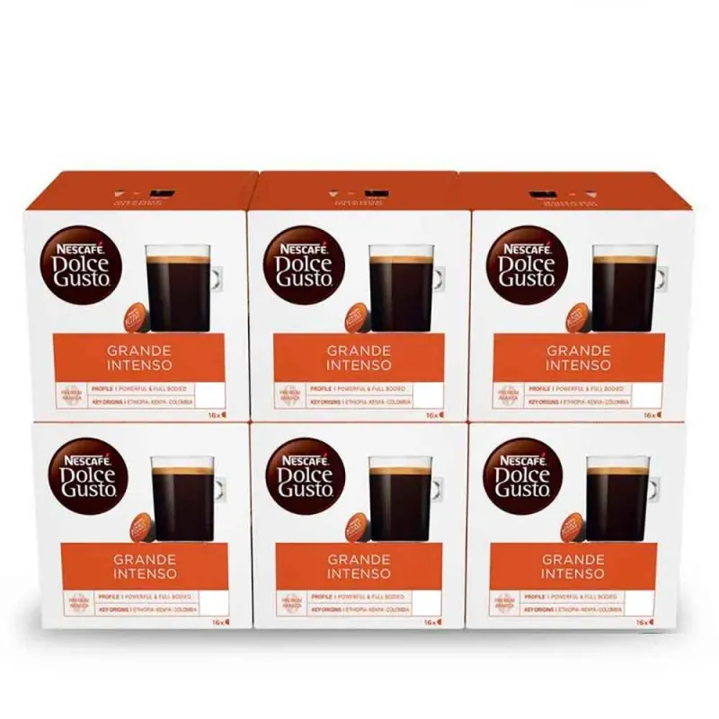 Café Grande Intenso 6 cajas de 16 cápsulas Dolce Gusto