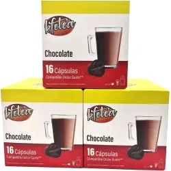 Chocolate Kfetea 3 cajas de 16 capsulas compatibles Dolce Gusto