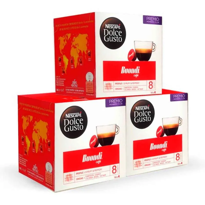 Buondi Café 3 cajas de 16 capsulas Dolce Gusto