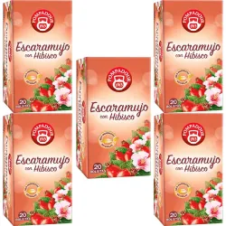 5 cajas de  Escaramujo con Hibisco Pompadour 20 infusiones 8412900401146