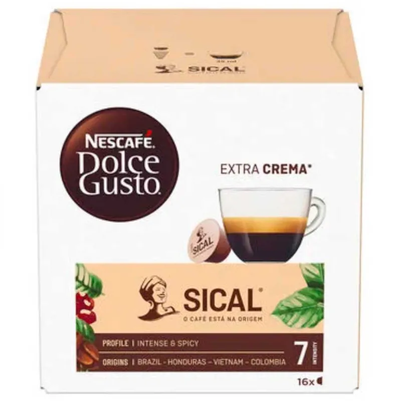 Sical  espresso cafe Dolce Gusto 16 cápsulas originales Intensidad 7