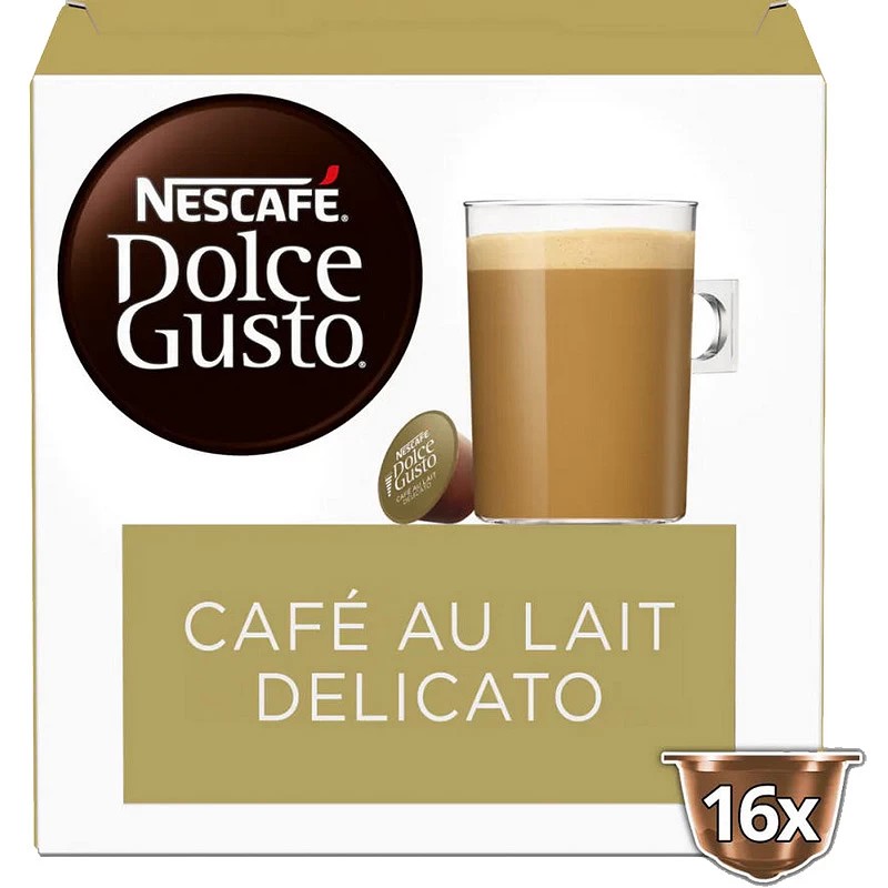 Cafe con leche DOLCE GUSTO Original 16 cápsulas.